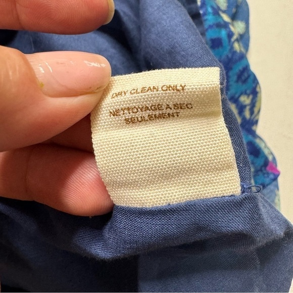 Free People Blue Batik Silk Ruffle Midi Skirt XS - Picture 9 of 11